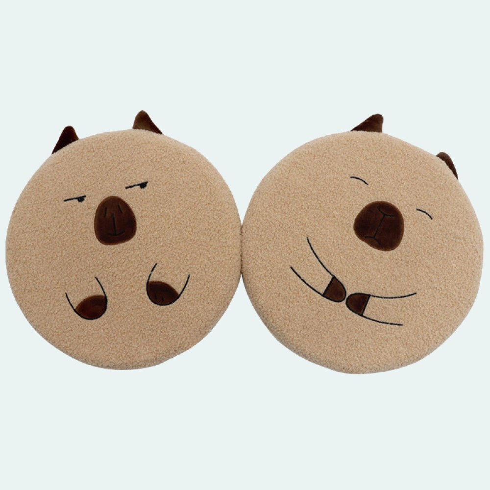 Hamburger Bear Memory Foam Round Seat Cushion