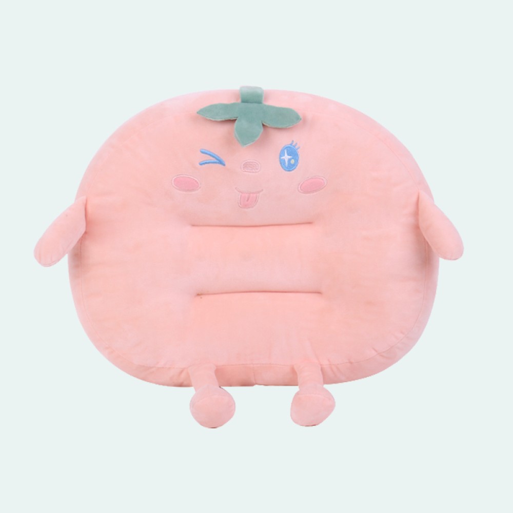 Thick Floral Plush Round Seat Cushion