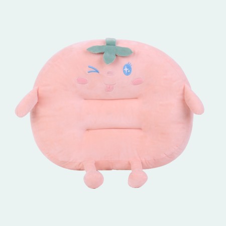 Thick Floral Plush Round Seat Cushion