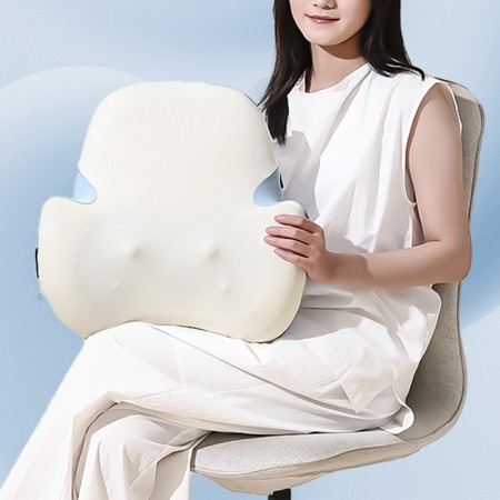 Three-level adjustable electric massage lumbar support cushion