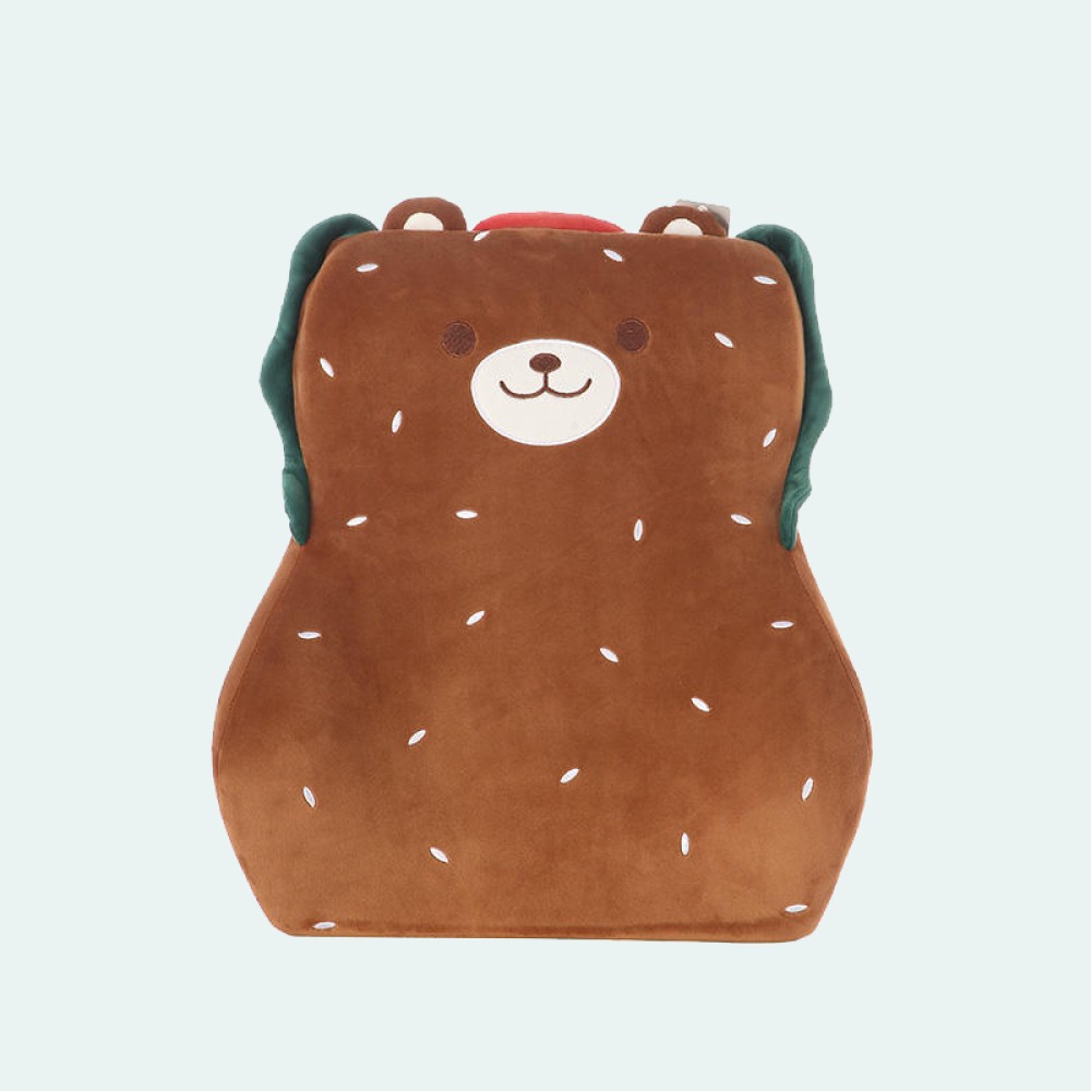 Cartoon bear-shaped wraparound lumbar support pillow