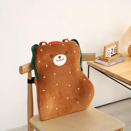 Cartoon bear-shaped wraparound lumbar support pillow