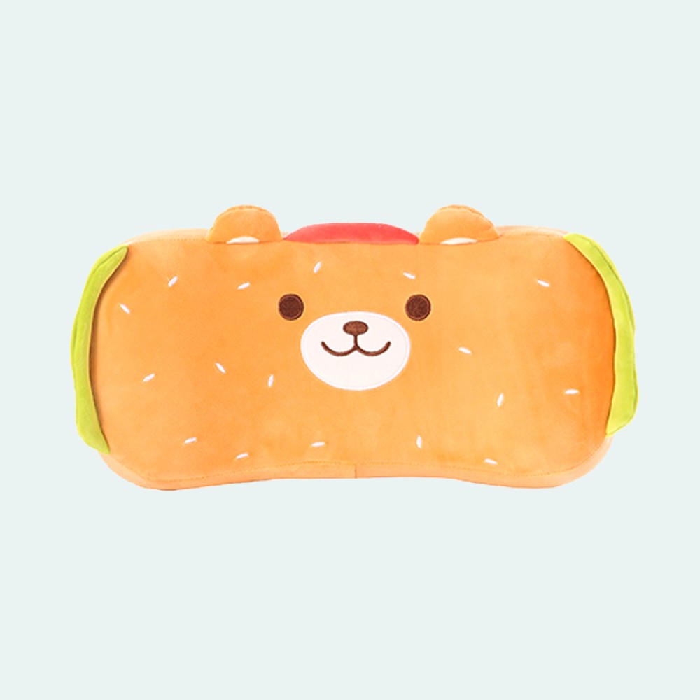 Cute cartoon bear-shaped knitted backrest pillow