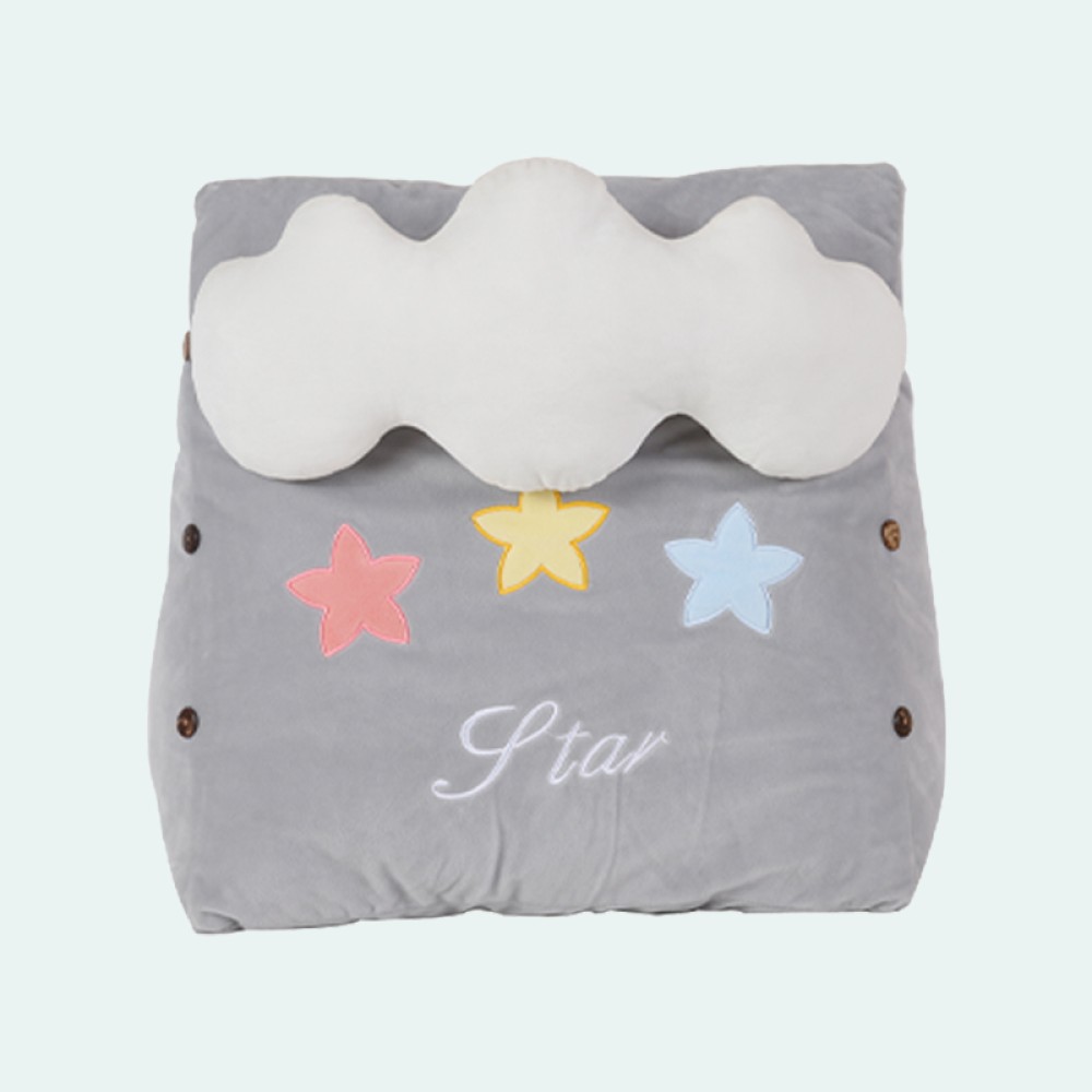 Cute Cartoon Knitted Plush Triangle Lumbar Support Pillow