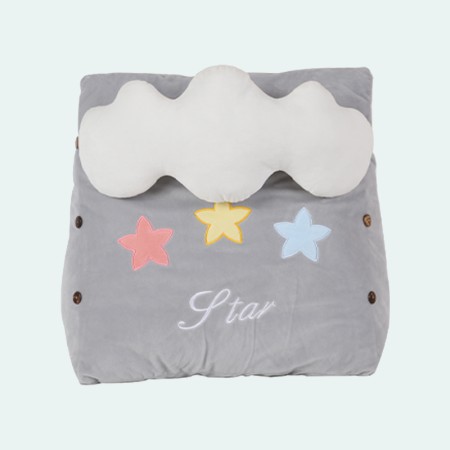 Cute Cartoon Knitted Plush Triangle Lumbar Support Pillow