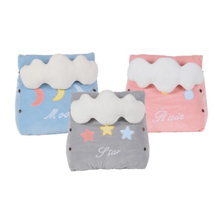 Cute Cartoon Knitted Plush Triangle Lumbar Support Pillow