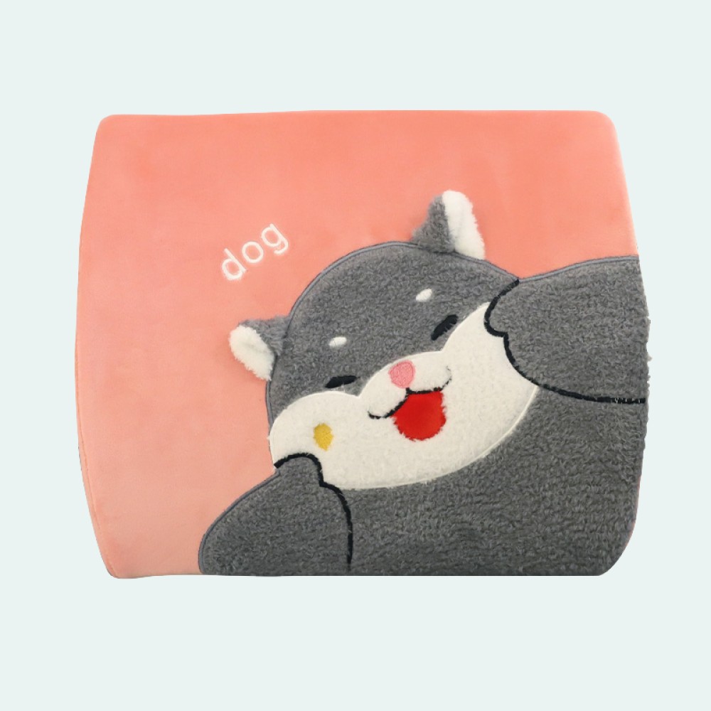 Cute cartoon animal memory foam lumbar support pillow