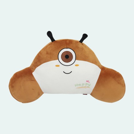 Cute cartoon round plush lumbar support pillow