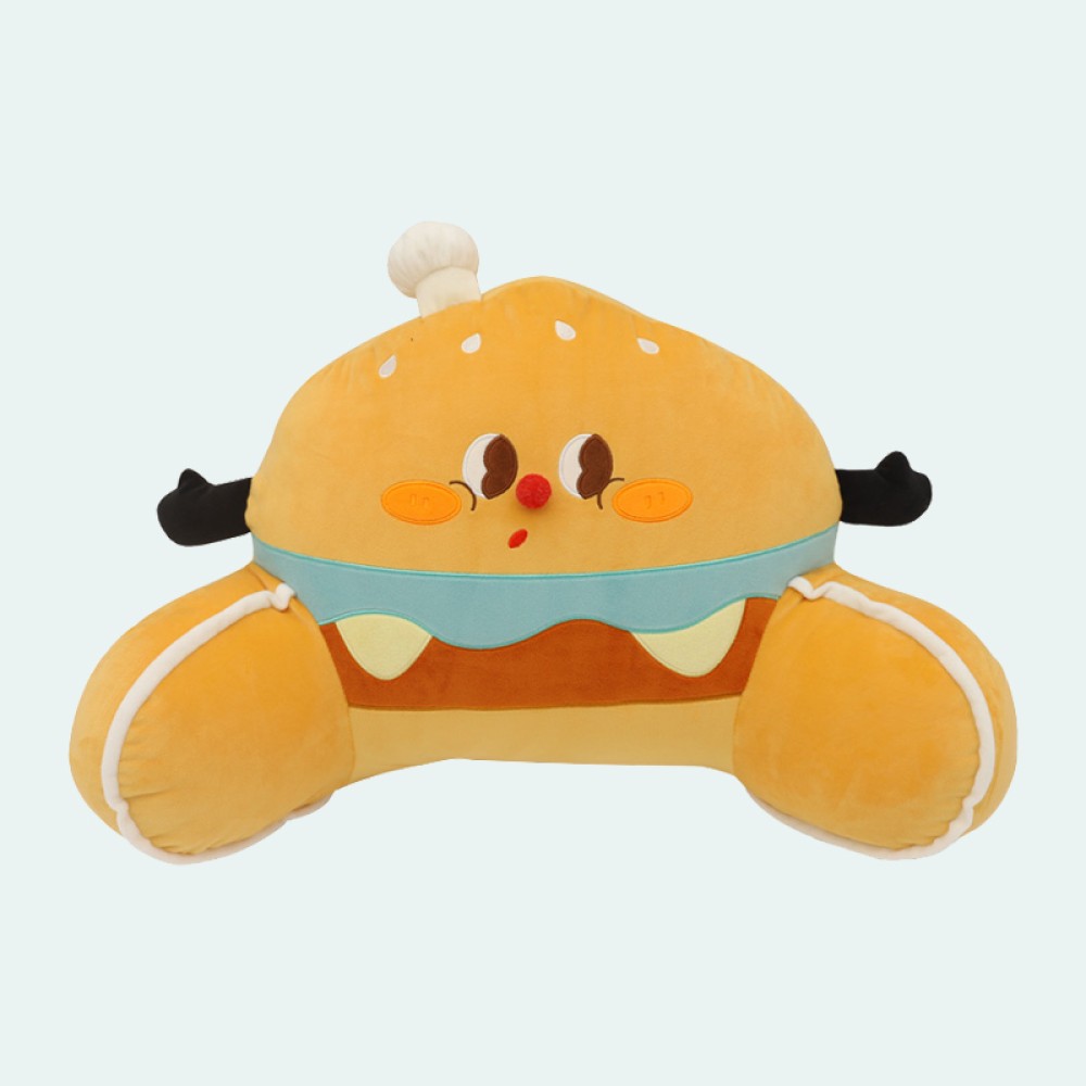 Extra-long plush lumbar support reading pillow