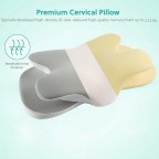 Memory foam mattress pillow for cervical spine correction