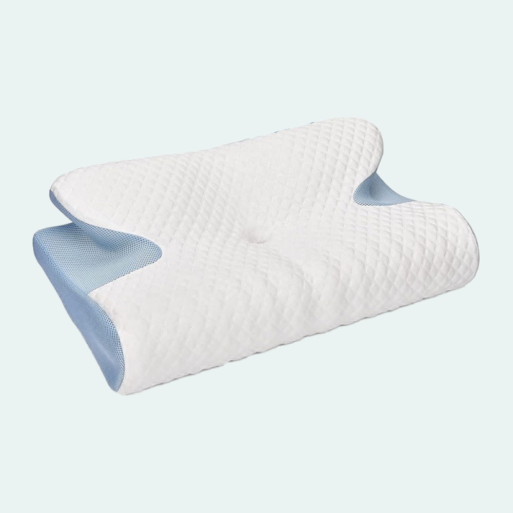 Ergonomic butterfly-shaped memory foam neck pillow