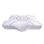 Waveform memory foam neck support pillow