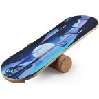 Multifunctional wooden swing balance training board