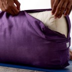 Washable purple organic cotton yoga pillow