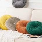 Colorful round organic yoga pillow
