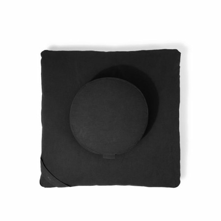 Portable black cotton yoga meditation pillow